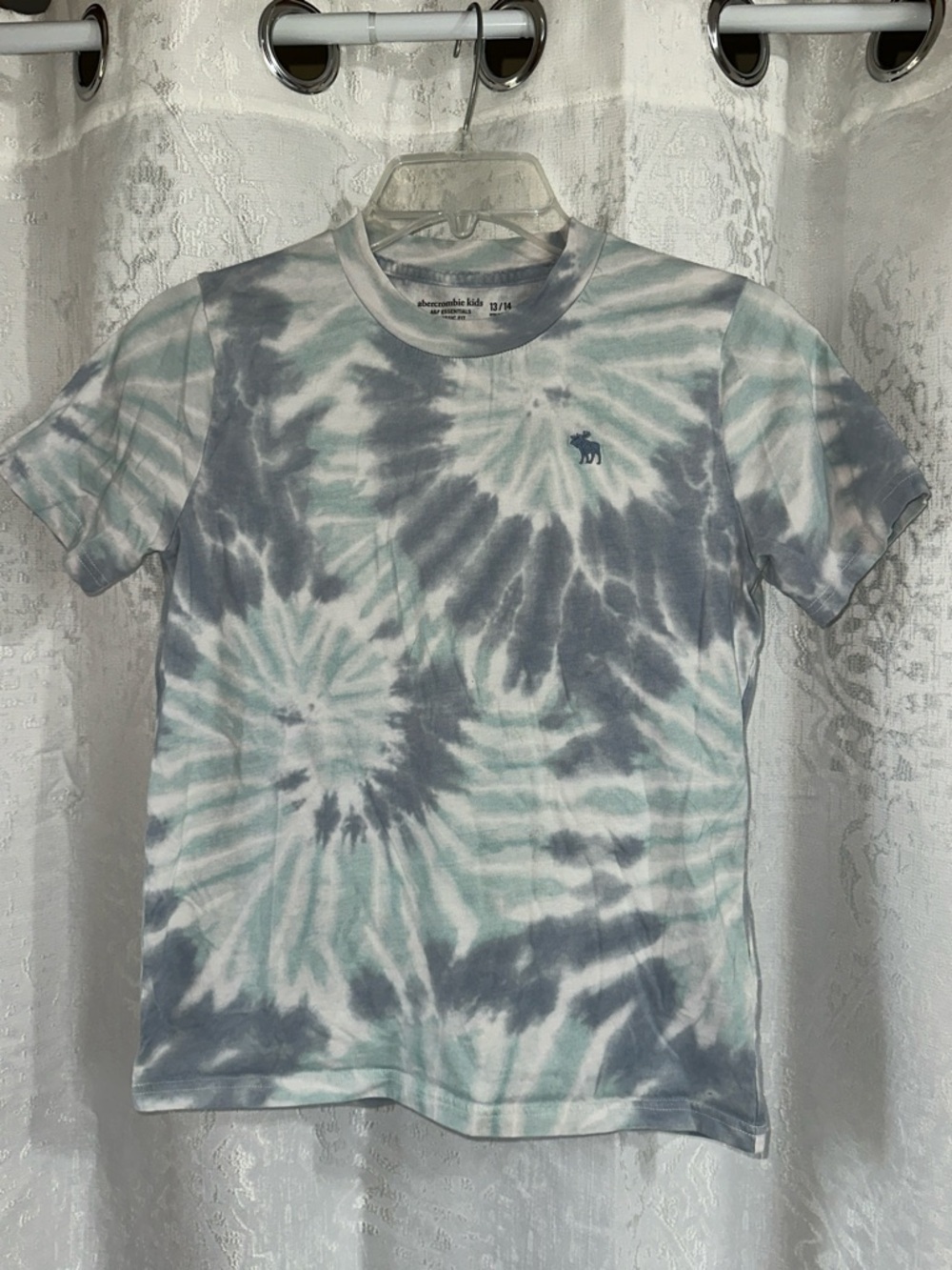 abercrombie kids White, Blue & Gray Tie-Dye Tee, Sz 13/14
